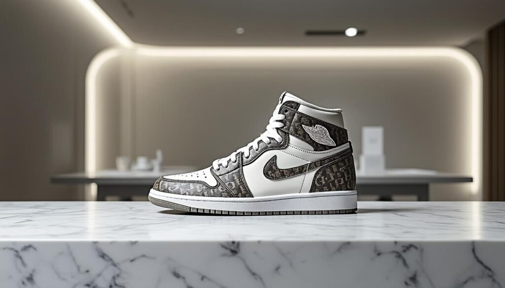 découvrez la fusion ultime du luxe et du sport avec la collaboration exclusive dior x air jordan 1 high. ce modèle emblématique allie l'élégance intemporelle de dior à l'innovation sportive d'air jordan, créant ainsi une paire de sneakers qui redéfinit le style moderne. ne manquez pas cette alliance parfaite qui fera tourner toutes les têtes.
