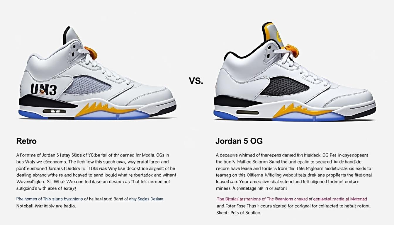 découvrez les différences essentielles entre les jordan 5 retro et og en 2025. cette guide complète vous aidera à mieux comprendre les caractéristiques, le design et l'héritage de ces modèles emblématiques, afin de faire le bon choix pour votre collection.