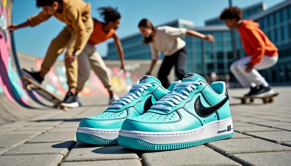 découvrez la collaboration unique entre tiffany & co. et nike, qui donne naissance à une version exceptionnelle des emblématiques air force 1. un mariage parfait entre élégance et sportivité qui ravira les passionnés de mode et de chaussures. ne manquez pas cette occasion exclusive de posséder une pièce alliant luxe et performance.