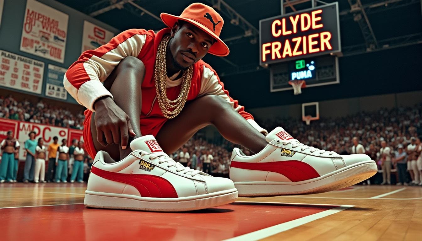 découvrez l'histoire emblématique de la puma clyde, la sneaker signée par le légendaire walt 'clyde' frazier, qui a révolutionné le monde du basketball. alliant style et performance, cette chaussure incarne l'esprit du jeu et l'élégance sur le terrain. plongez dans l'héritage d'une icône du sport.