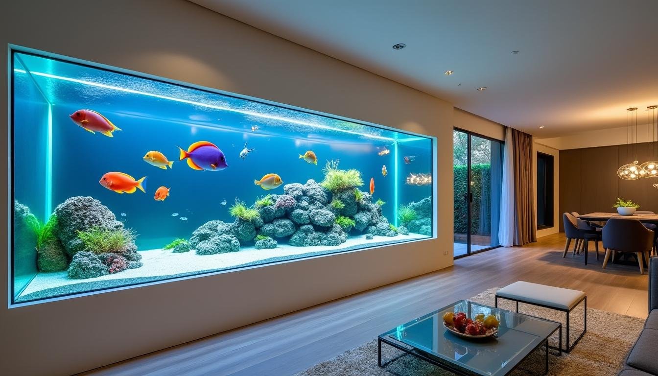 découvrez notre guide complet sur les aquariums muraux et encastrés : contraintes, coût, et conseils d'installation pour sublimer votre intérieur.